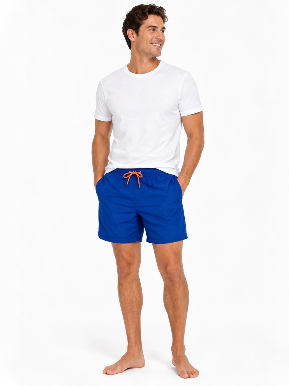 Club Room Royal Blue Swim Trunks with Orange Drawstring
